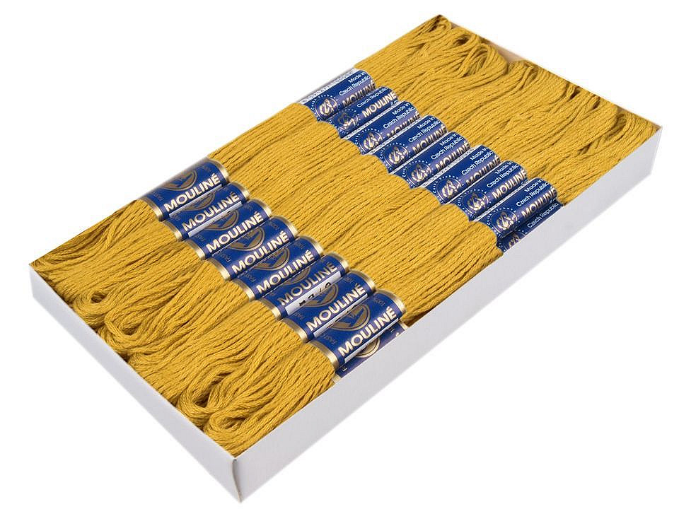 Aţă pentru brodat mouline nitarna cehia, 24 jurubițe / cutie - Hunter green (24 Bucăți)