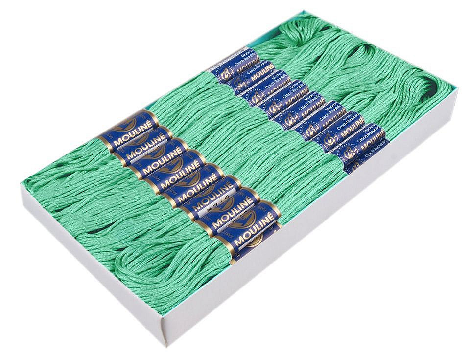 Aţă pentru brodat mouline nitarna cehia, 24 jurubițe / cutie - Hunter green (24 Bucăți)