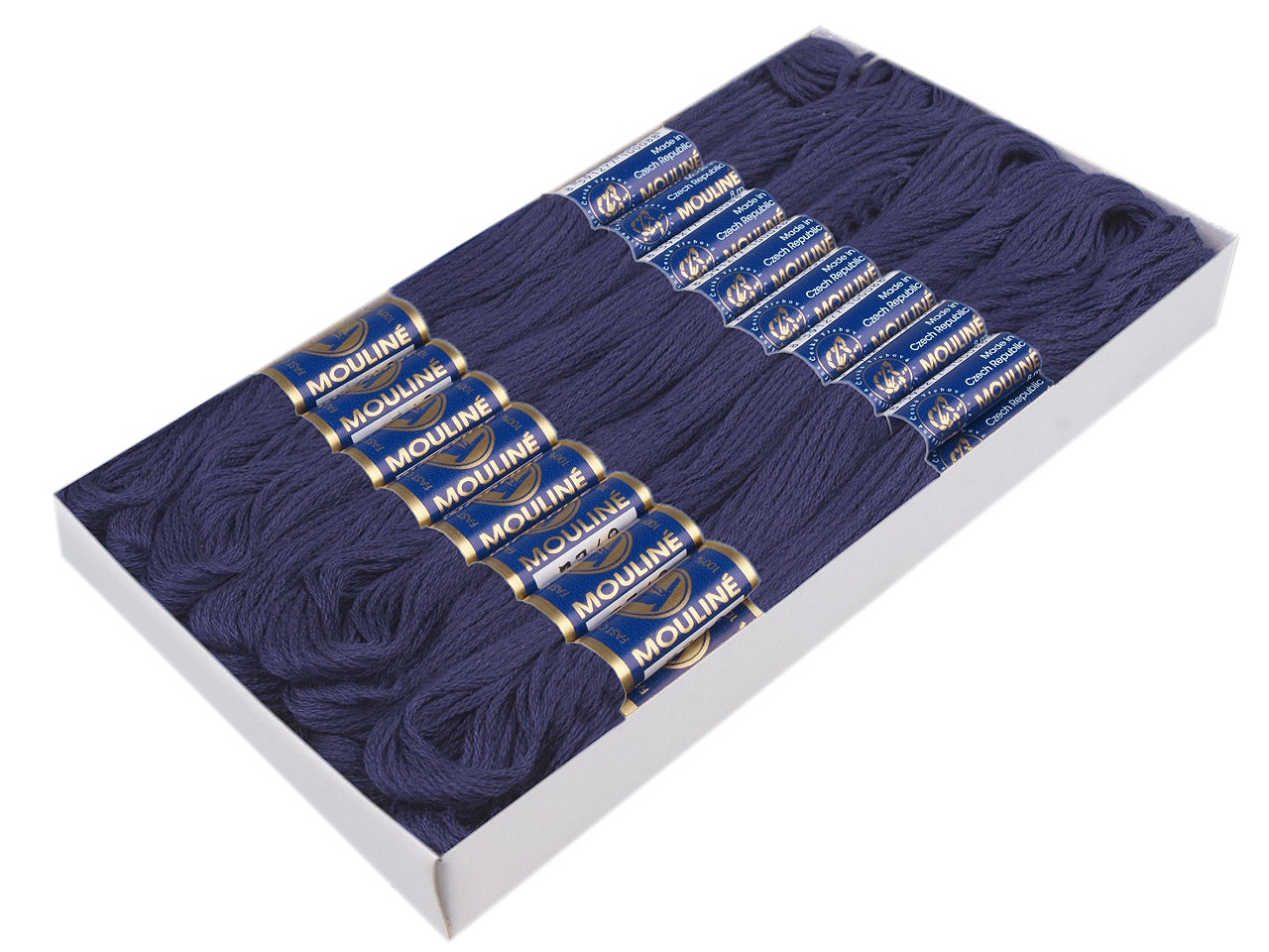 Aţă pentru brodat mouline nitarna cehia, 24 jurubițe / cutie - Hunter green (24 Bucăți)