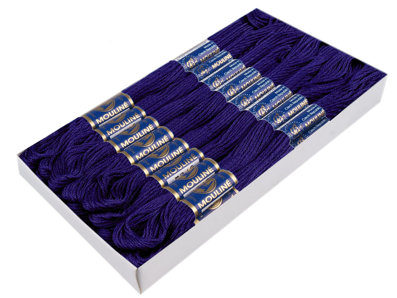 Aţă pentru brodat mouline nitarna cehia, 24 jurubițe / cutie - Hunter green (24 Bucăți)