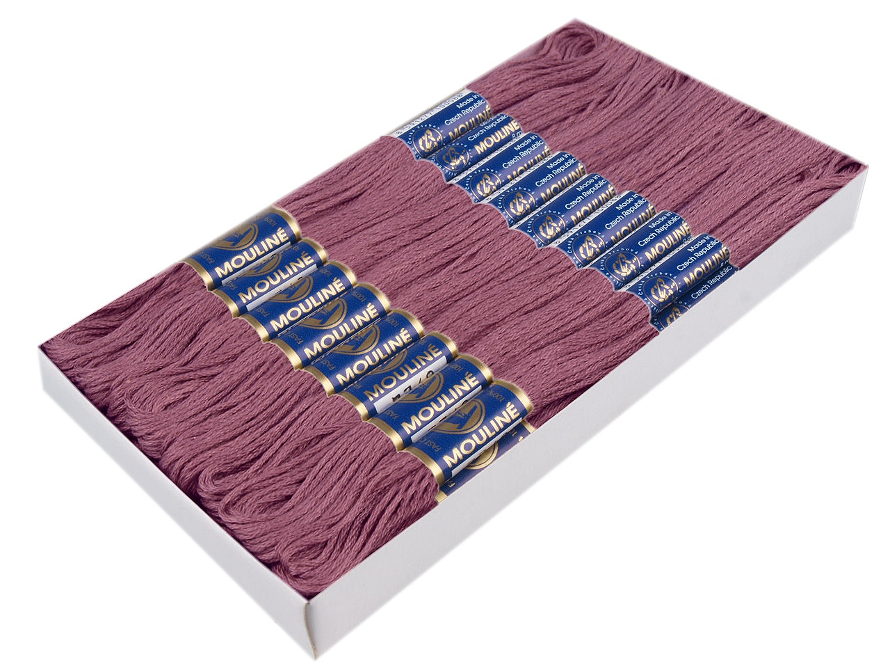 Aţă pentru brodat mouline nitarna cehia, 24 jurubițe / cutie - Hunter green (24 Bucăți)