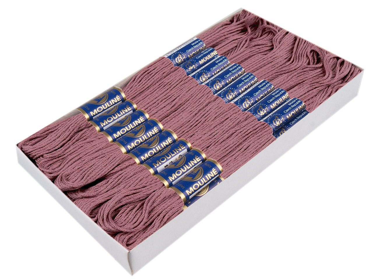 Aţă pentru brodat mouline nitarna cehia, 24 jurubițe / cutie - Hunter green (24 Bucăți)