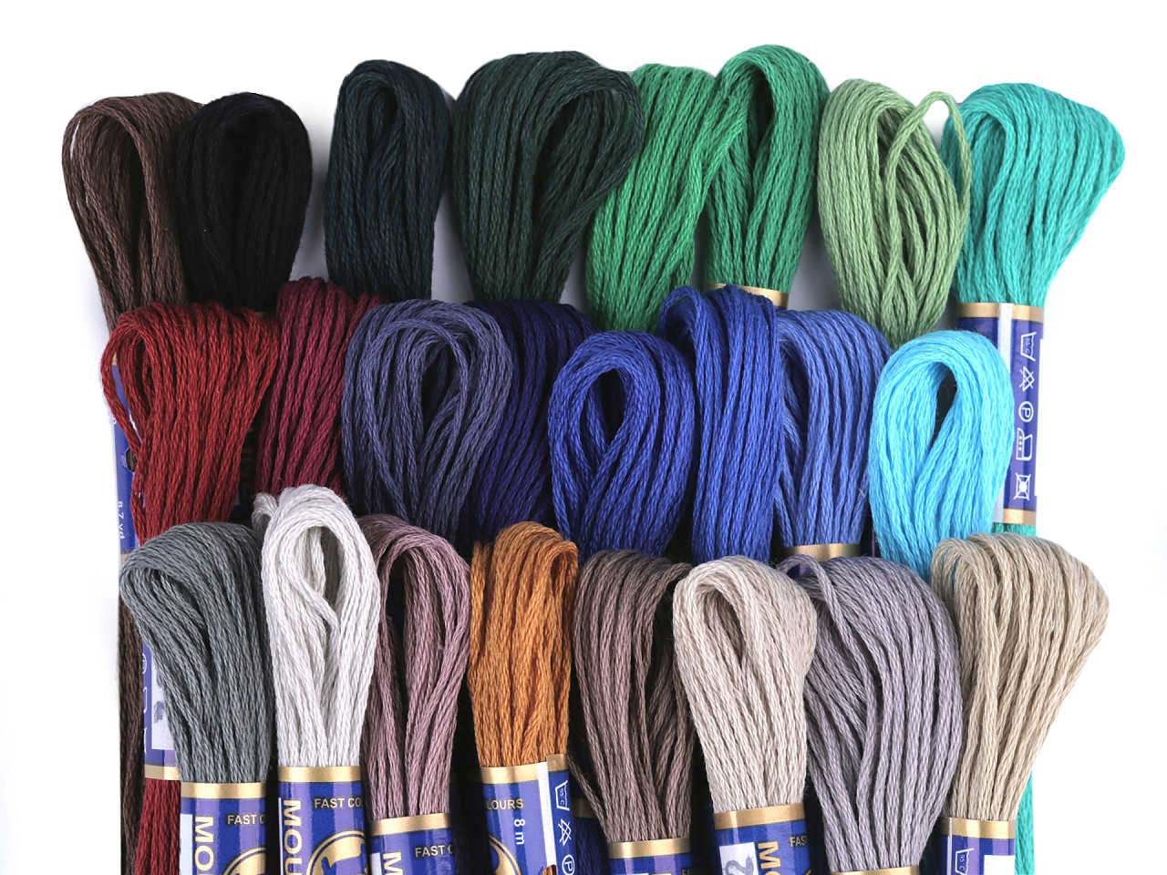 Aţă pentru brodat mouline nitarna cehia, 24 jurubițe / cutie - Hunter green (24 Bucăți)