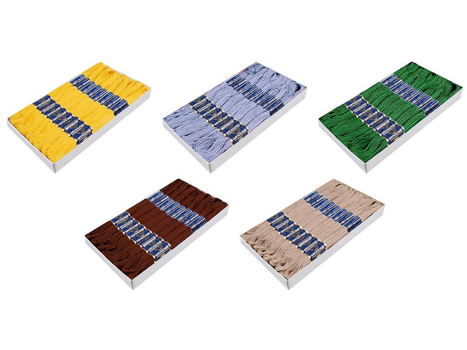 Aţă pentru brodat mouline nitarna cehia, 24 jurubițe / cutie - Hunter green (24 Bucăți)