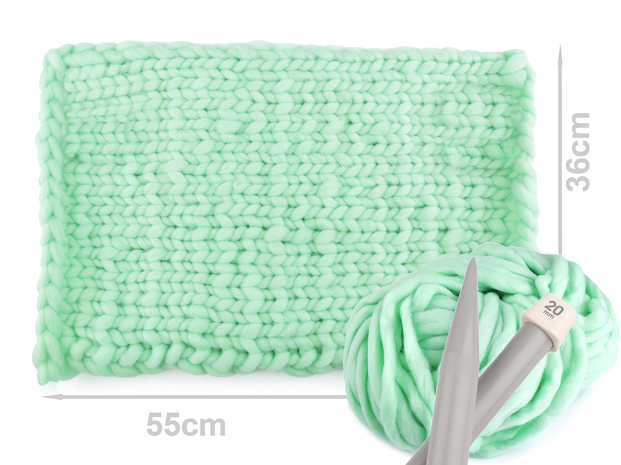 Fir de tricotat gros, cca 250 g - Alb lăptos (1 Bucată)