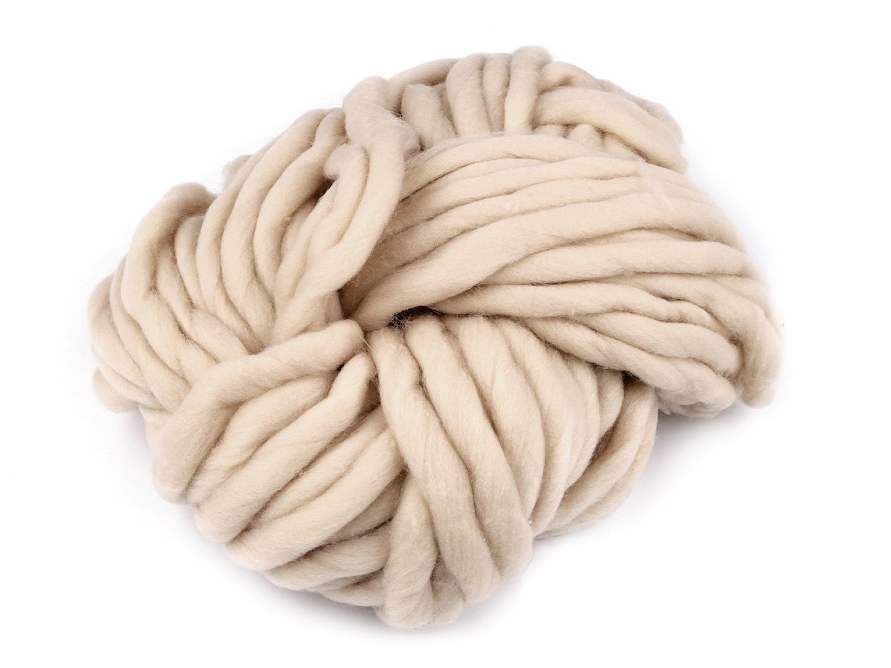 Fir de tricotat gros, cca 250 g - Alb lăptos (1 Bucată)