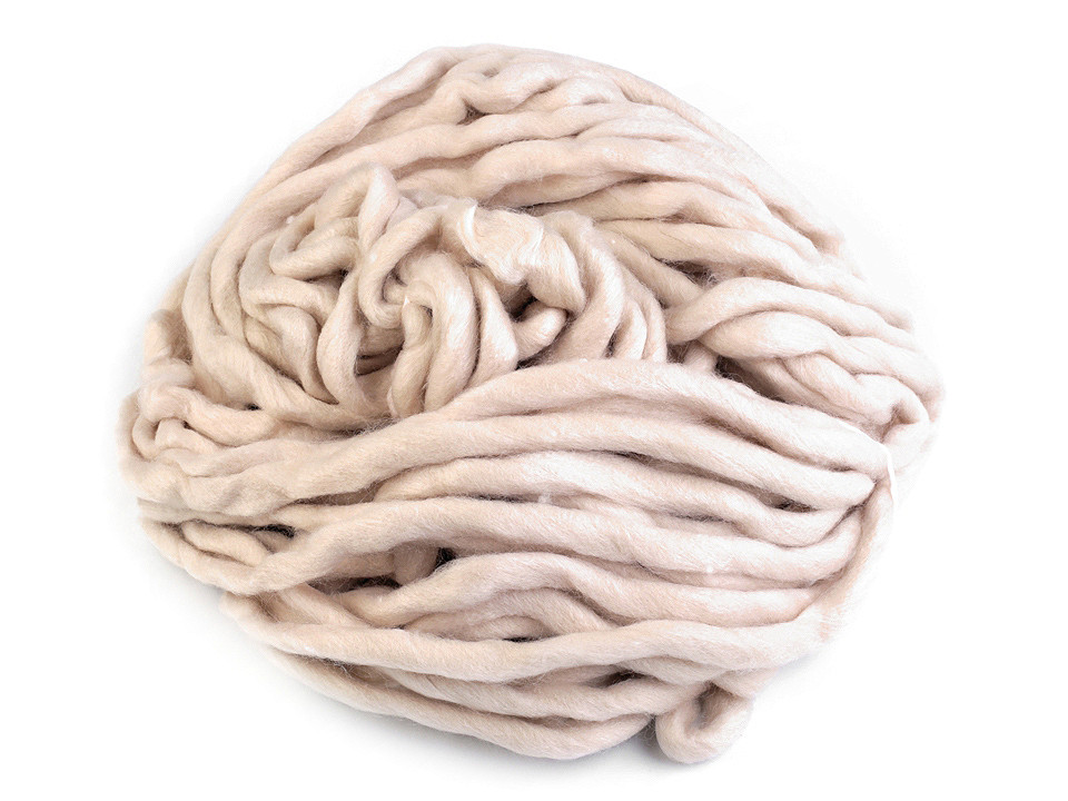 Fir de tricotat gros, cca 250 g - Alb lăptos (1 Bucată)