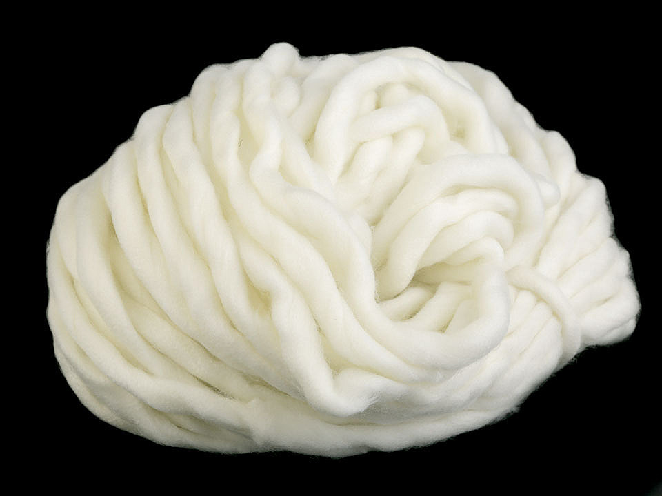 Fir de tricotat gros, cca 250 g - Alb lăptos (1 Bucată)