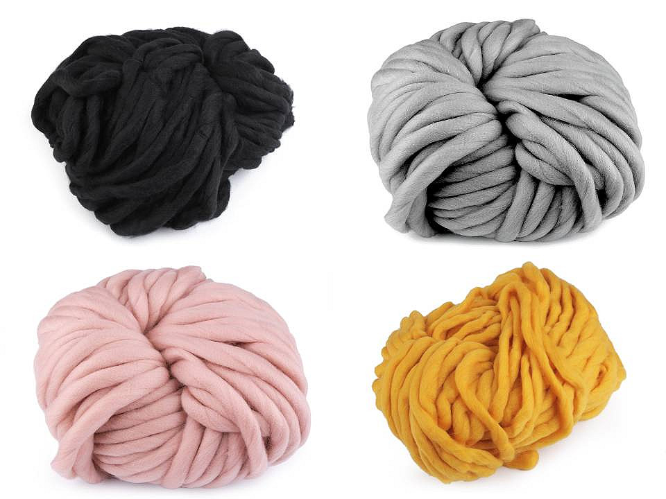 Fir de tricotat gros, cca 250 g - Alb lăptos (1 Bucată)