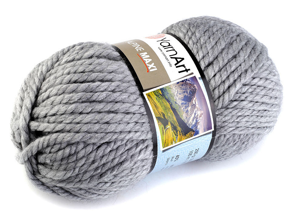 Fir de tricotat alpine maxi, 250 g - Maro (1 Bucată)