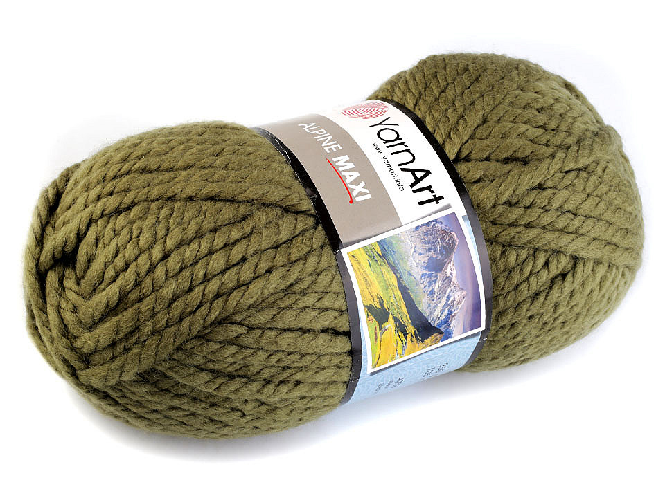 Fir de tricotat alpine maxi, 250 g - Maro (1 Bucată)