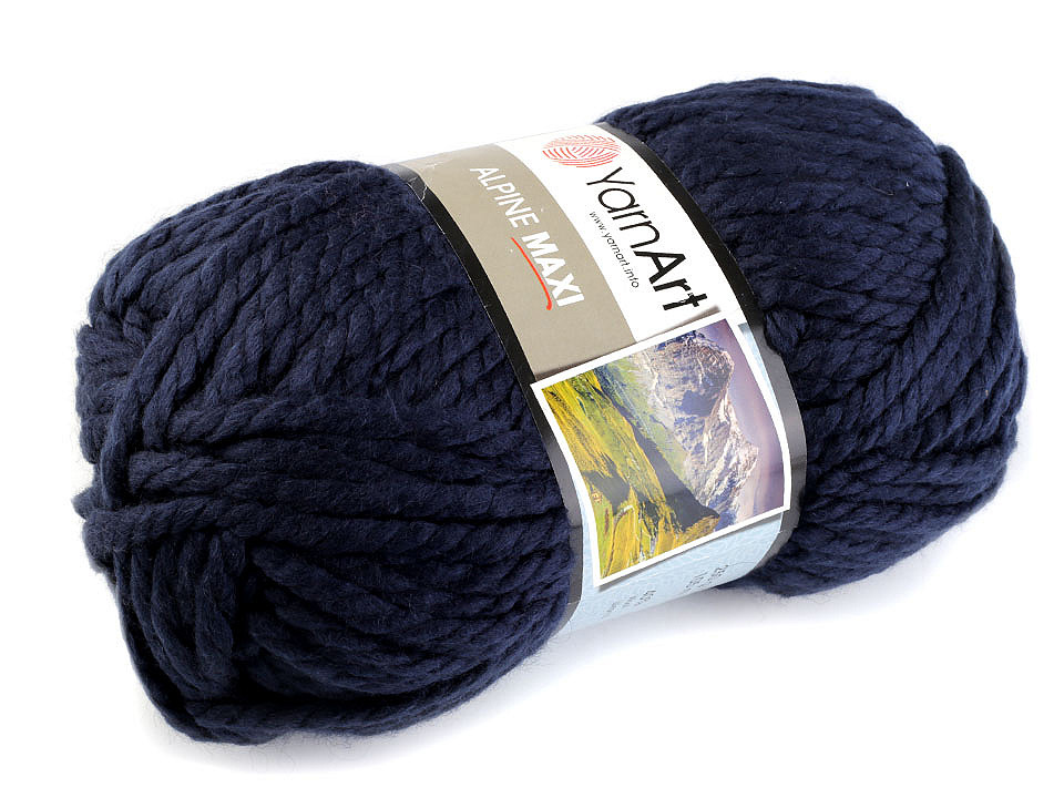 Fir de tricotat alpine maxi, 250 g - Maro (1 Bucată)