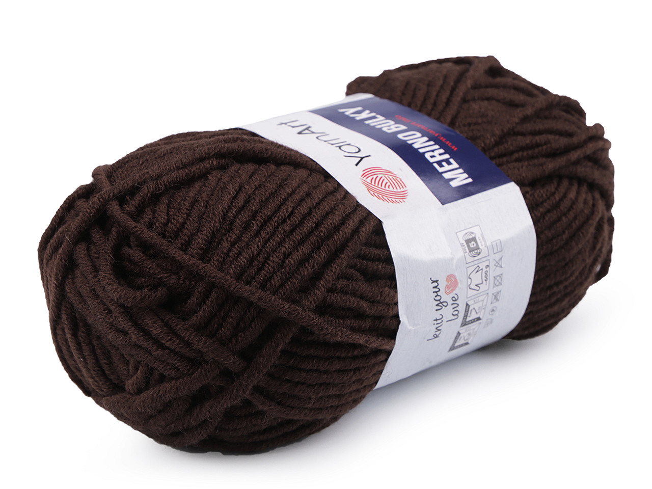 Fir de tricotat merino bulky, 100 g - Gri hematit (1 Bucată)