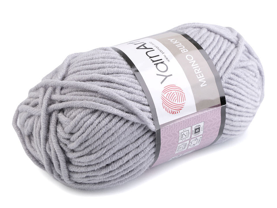 Fir de tricotat merino bulky, 100 g - Gri hematit (1 Bucată)