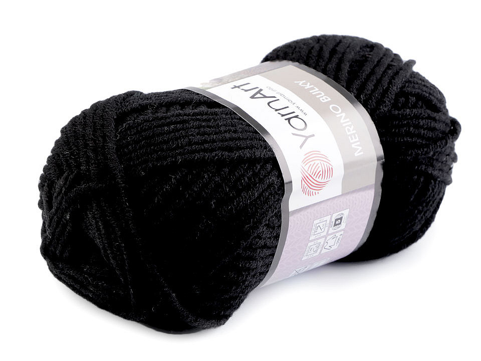 Fir de tricotat merino bulky, 100 g - Gri hematit (1 Bucată)