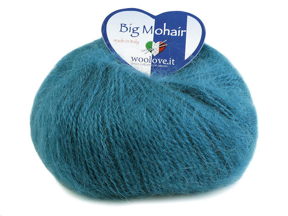 Fir de tricotat big mohair, 25 g - Bleu pal (1 Bucată)