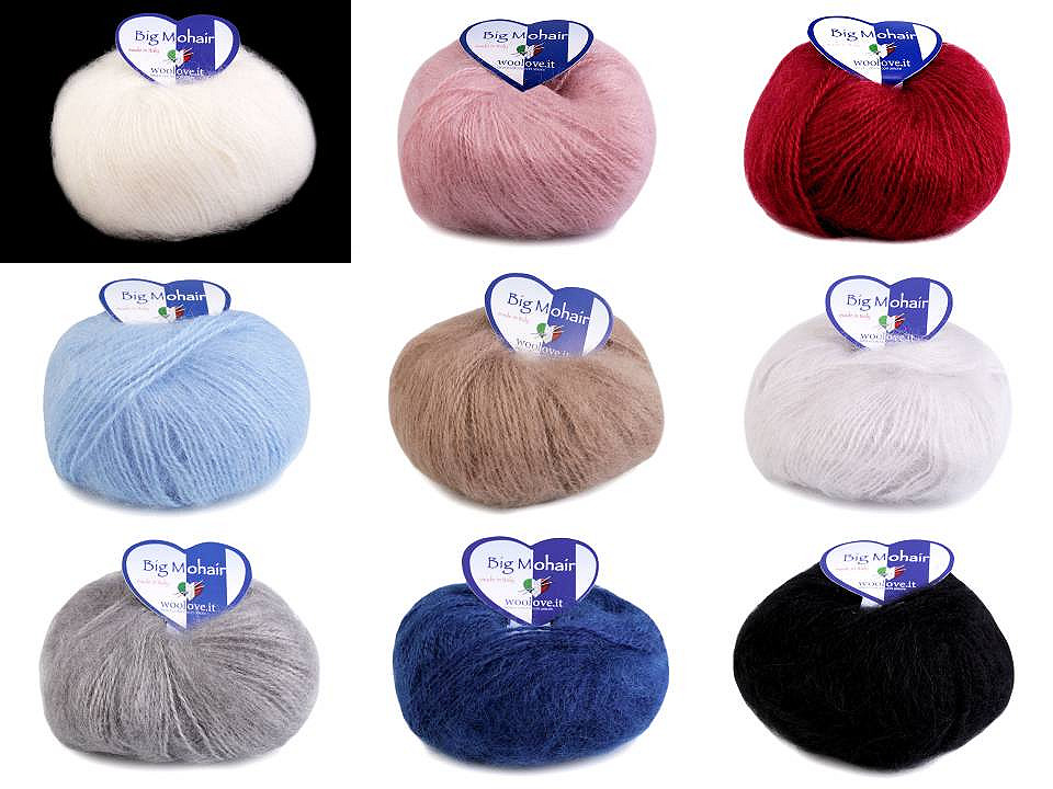 Fir de tricotat big mohair, 25 g - Bleu pal (1 Bucată)
