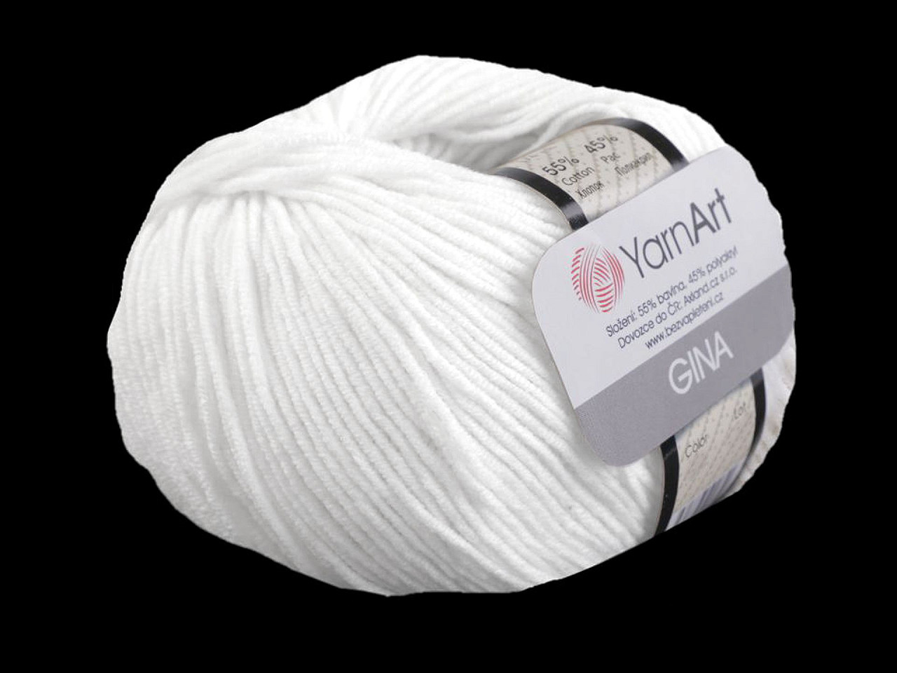 Fir de tricotat gina / jeans, 50 g - Negru (1 Bucată)