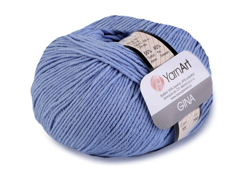 Fir de tricotat gina / jeans, 50 g - Negru (1 Bucată)