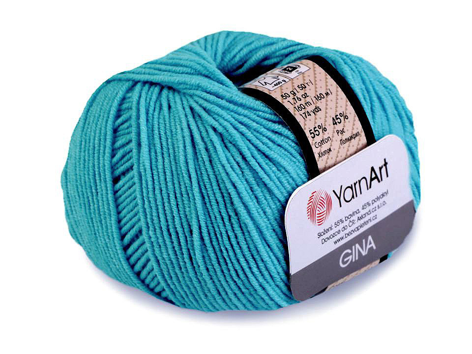 Fir de tricotat gina / jeans, 50 g - Negru (1 Bucată)