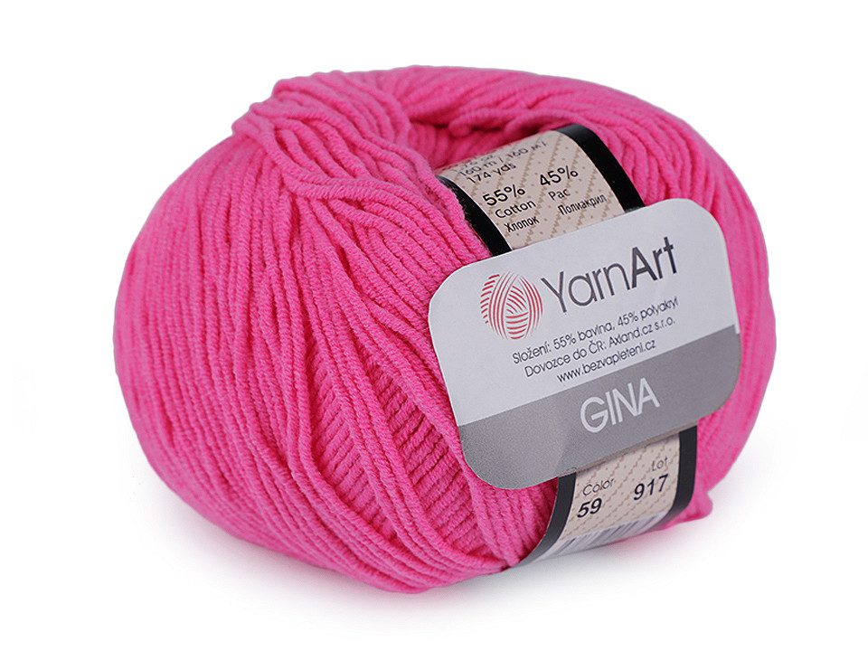 Fir de tricotat gina / jeans, 50 g - Negru (1 Bucată)