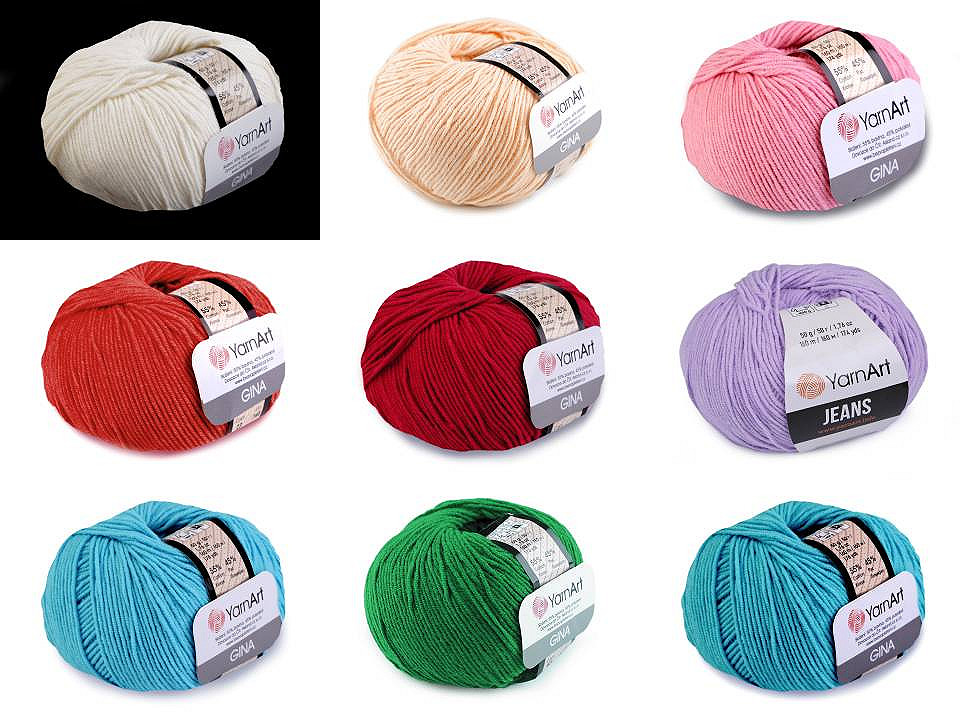 Fir de tricotat gina / jeans, 50 g - Negru (1 Bucată)