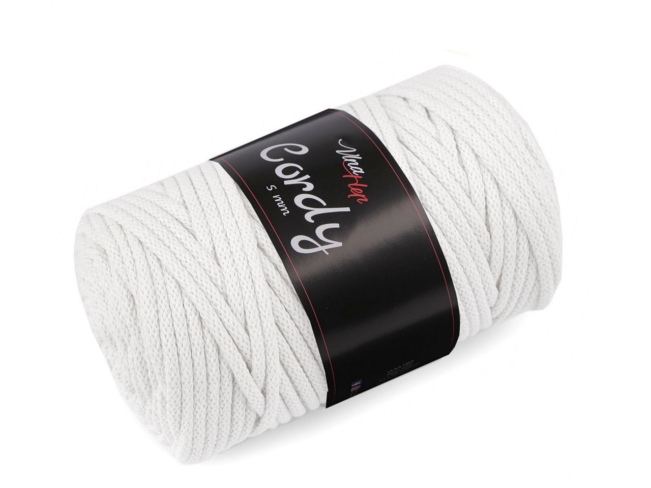 Fir tricotat / șnur macrame, 100 m - Alb natural (1 Bucată)