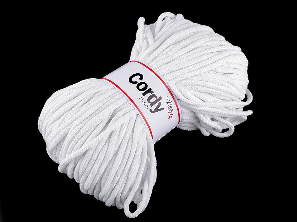 Fir tricotat / șnur macrame, 100 m - Alb natural (1 Bucată)