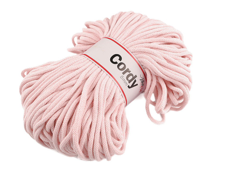 Fir tricotat / șnur macrame, 100 m - Alb natural (1 Bucată)