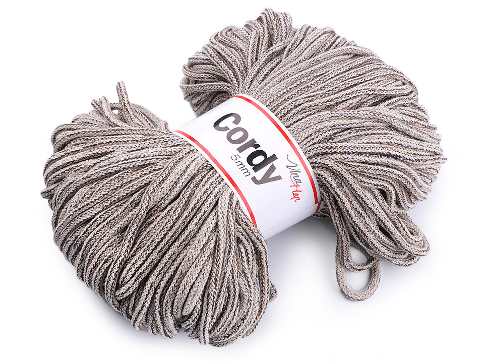 Fir tricotat / șnur macrame, 100 m - Alb natural (1 Bucată)