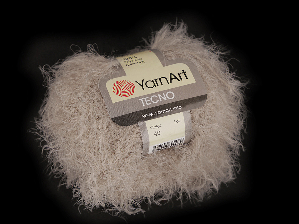 Fir de tricotat pufos tecno, 50 g - Bej deschis (1 Bucată)