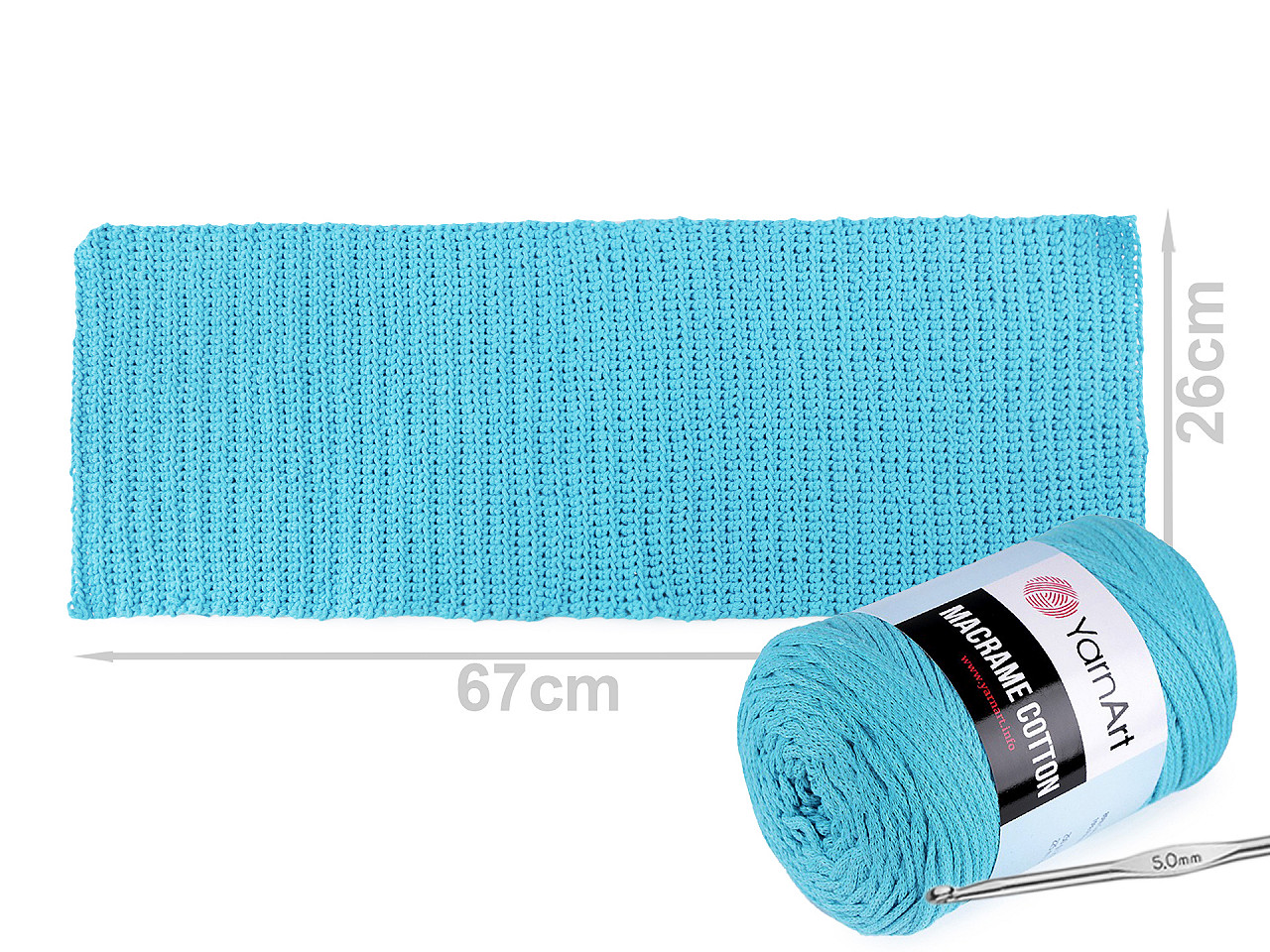 Fir de tricotat macrame cotton, 250 g - Albastru închis (1 Bucată)