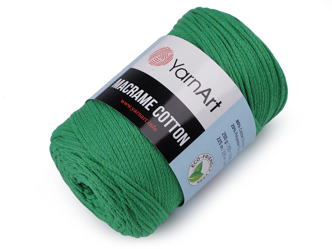 Fir de tricotat macrame cotton, 250 g - Albastru închis (1 Bucată)