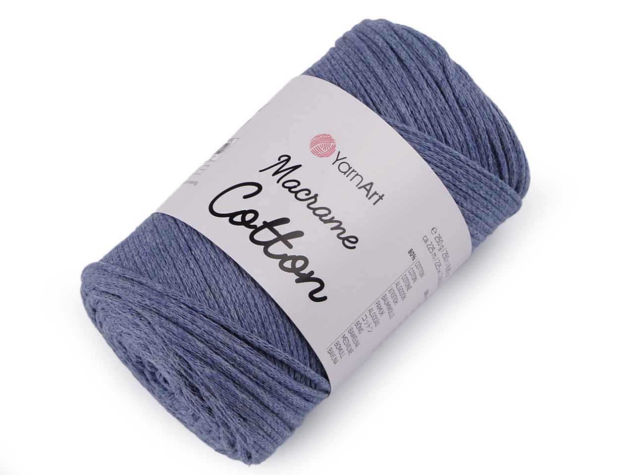 Fir de tricotat macrame cotton, 250 g - Albastru închis (1 Bucată)