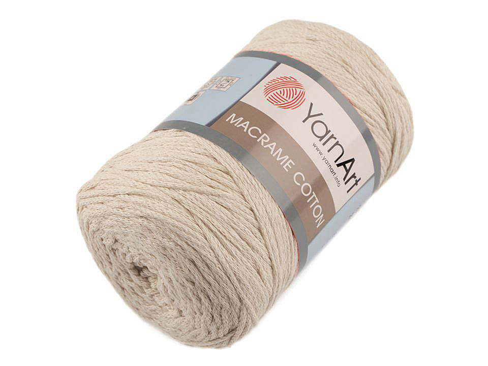 Fir de tricotat macrame cotton, 250 g - Albastru închis (1 Bucată)