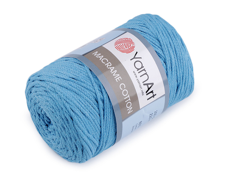 Fir de tricotat macrame cotton, 250 g - Albastru închis (1 Bucată)