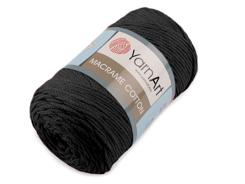 Fir de tricotat macrame cotton, 250 g - Albastru închis (1 Bucată)