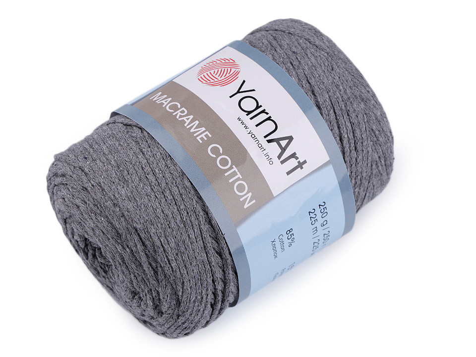 Fir de tricotat macrame cotton, 250 g - Albastru închis (1 Bucată)