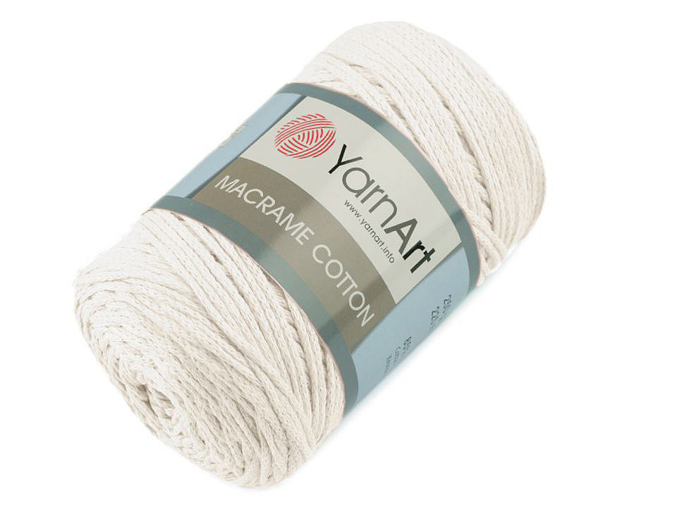 Fir de tricotat macrame cotton, 250 g - Albastru închis (1 Bucată)