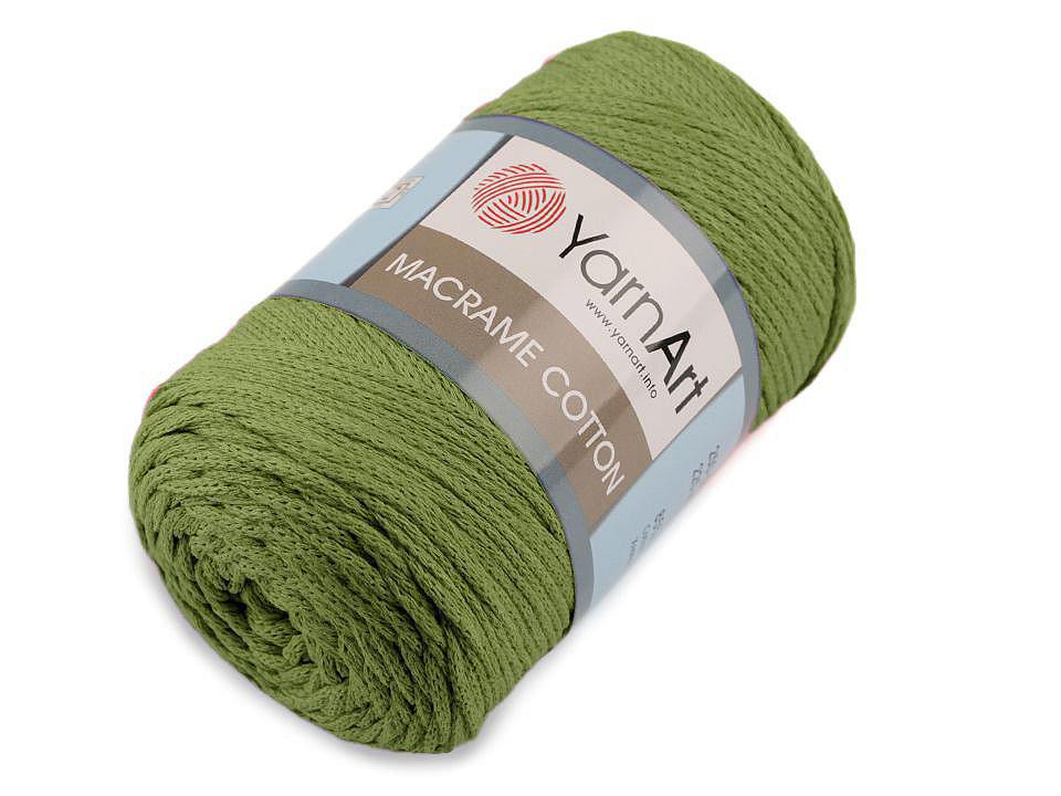 Fir de tricotat macrame cotton, 250 g - Albastru închis (1 Bucată)