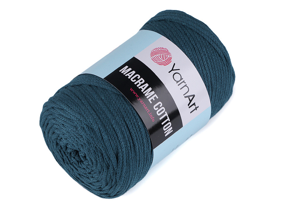 Fir de tricotat macrame cotton, 250 g - Albastru închis (1 Bucată)