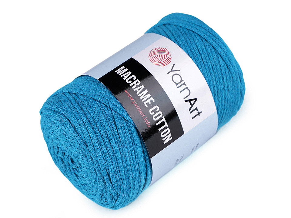 Fir de tricotat macrame cotton, 250 g - Albastru închis (1 Bucată)