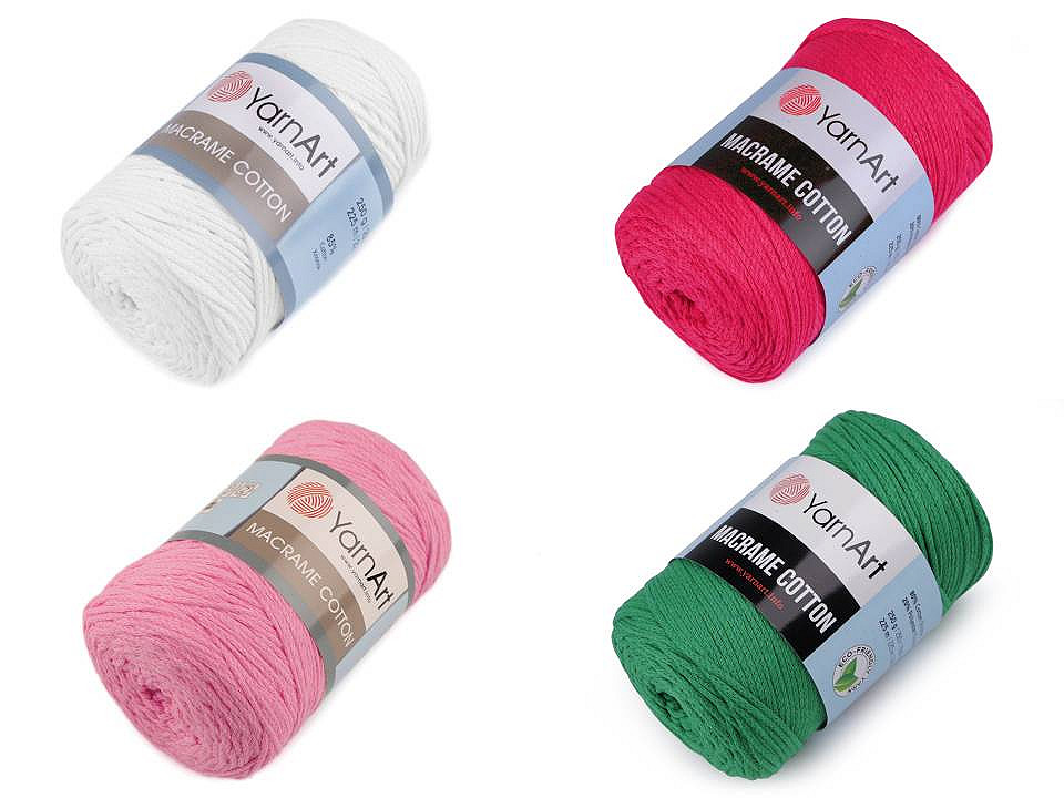 Fir de tricotat macrame cotton, 250 g - Albastru închis (1 Bucată)