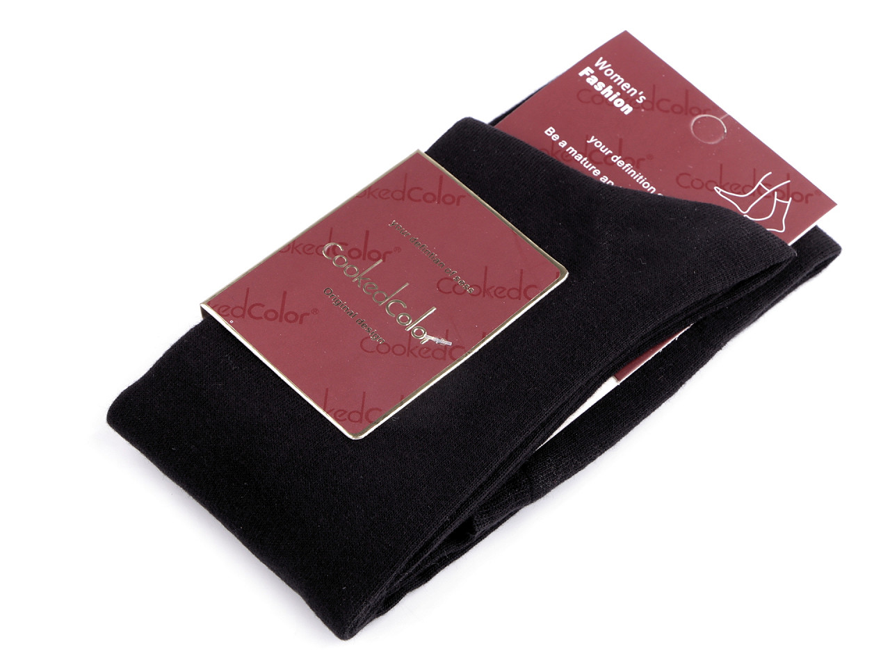 Șosete din bumbac peste genunchi - Negru (1 Pereche)