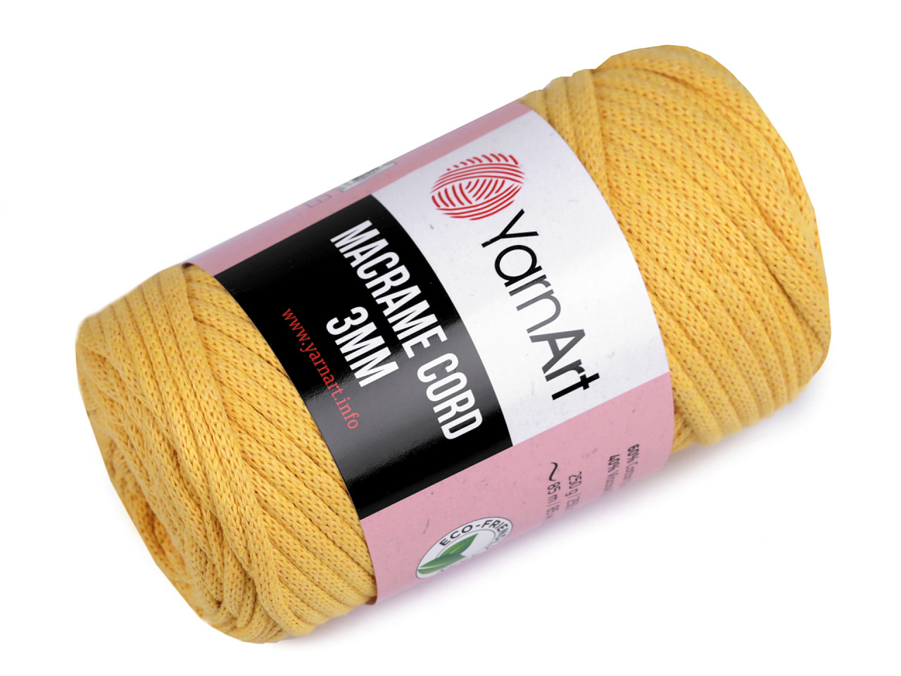 Fir de tricotat / croșetat macrame cord, 250 g - Roz somon închis (1 Bucată)