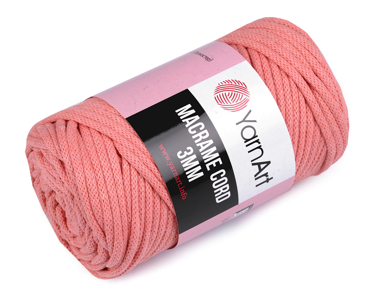 Fir de tricotat / croșetat macrame cord, 250 g - Roz somon închis (1 Bucată)