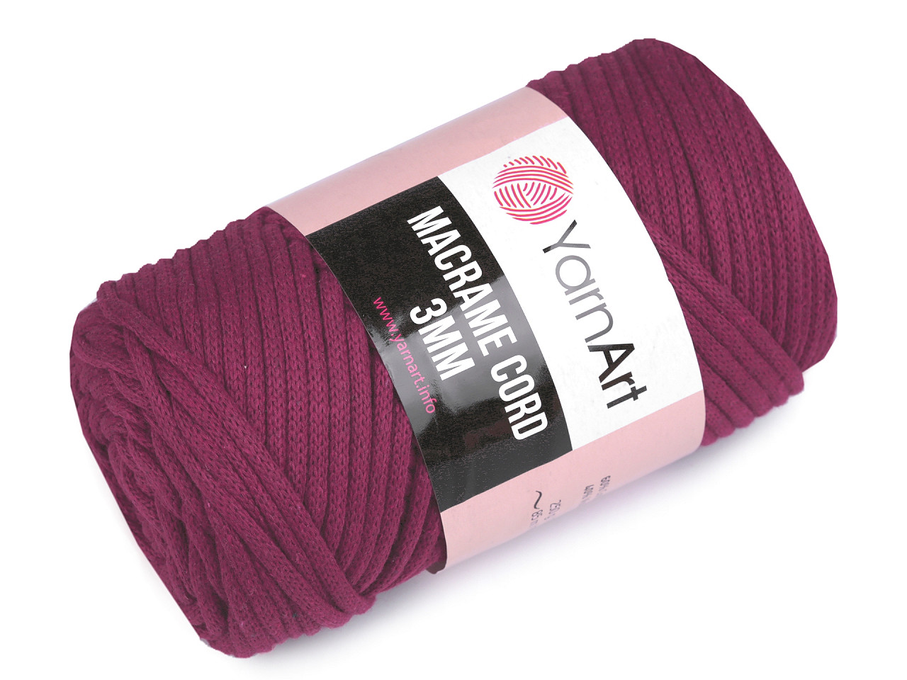 Fir de tricotat / croșetat macrame cord, 250 g - Roz somon închis (1 Bucată)
