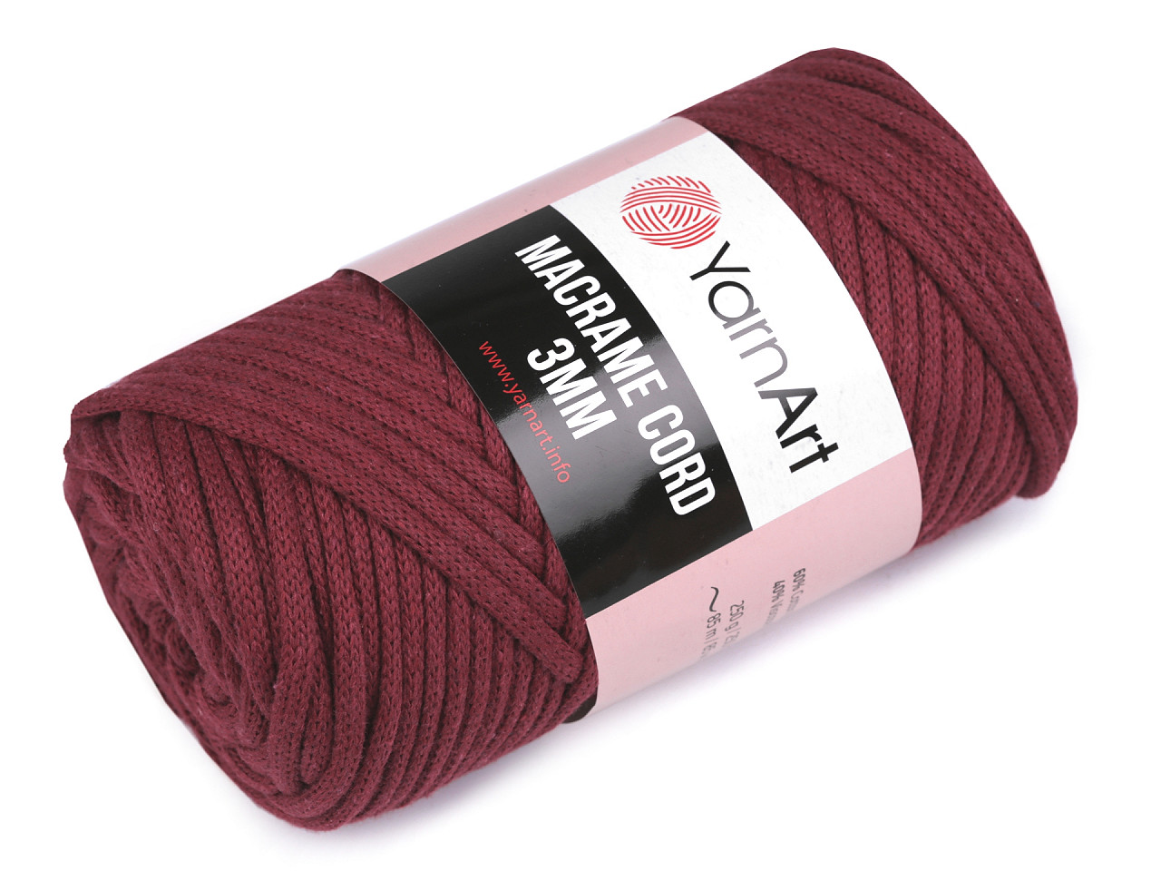 Fir de tricotat / croșetat macrame cord, 250 g - Roz somon închis (1 Bucată)