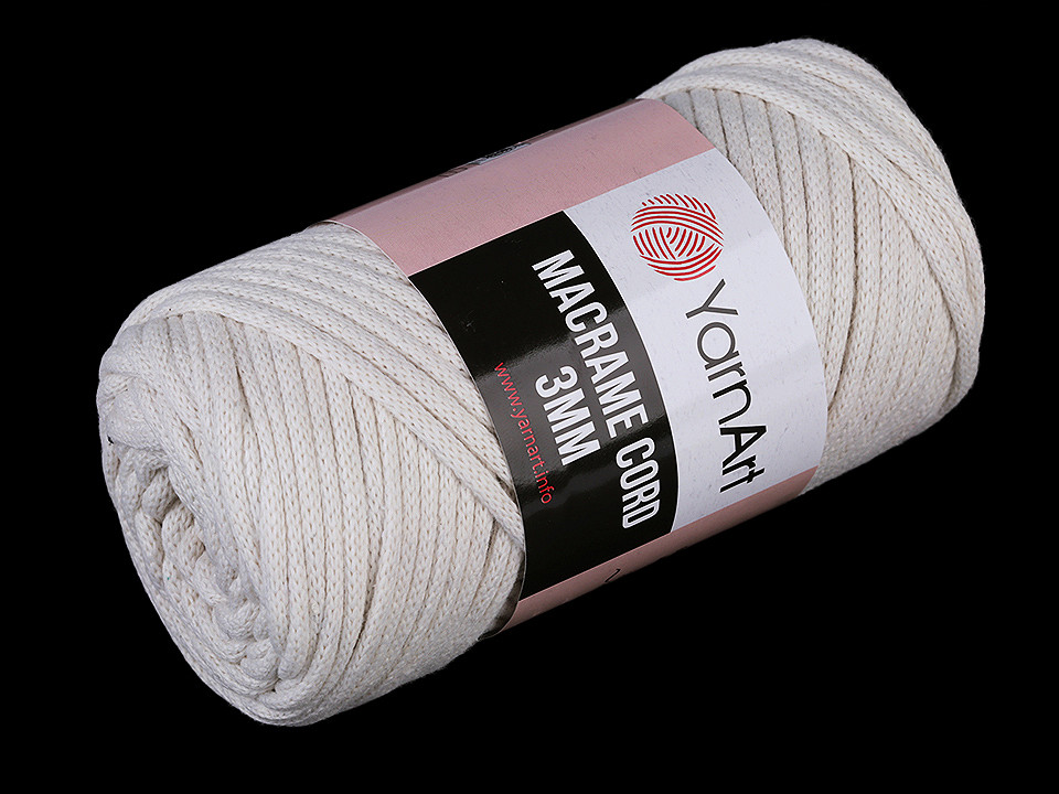 Fir de tricotat / croșetat macrame cord, 250 g - Roz somon închis (1 Bucată)