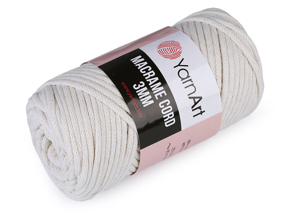 Fir de tricotat / croșetat macrame cord, 250 g - Roz somon închis (1 Bucată)